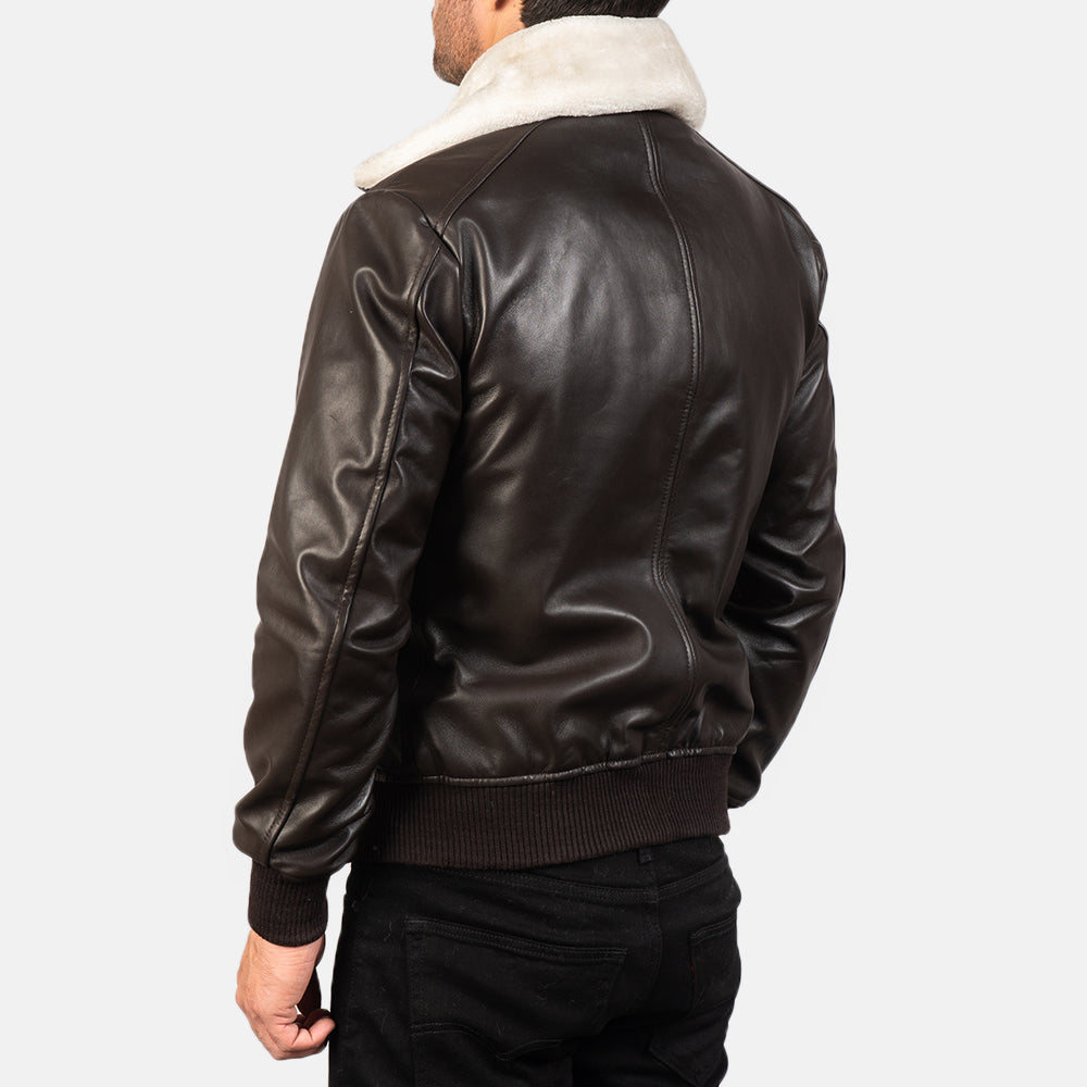 William G-1 Brown Leather Bomber Jacket