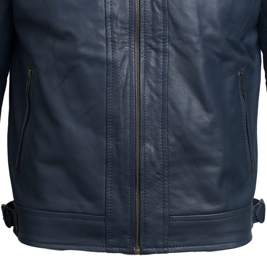 Men’s Blue Leather Jacket – Classic and Timeless.