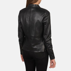 Womens Black Leather Biker Jacket