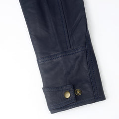Men’s Blue Leather Jacket – Classic and Timeless.