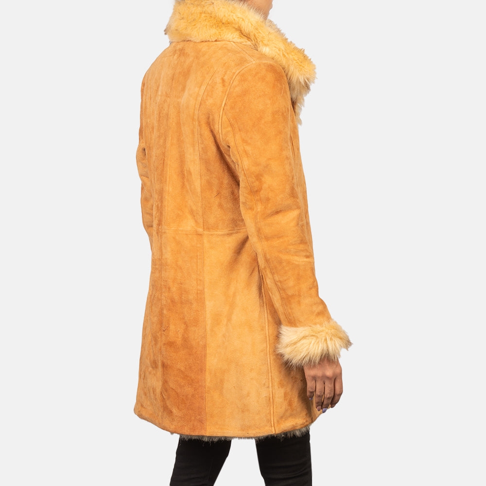 Noris Shearling Beige Leather Coat for women