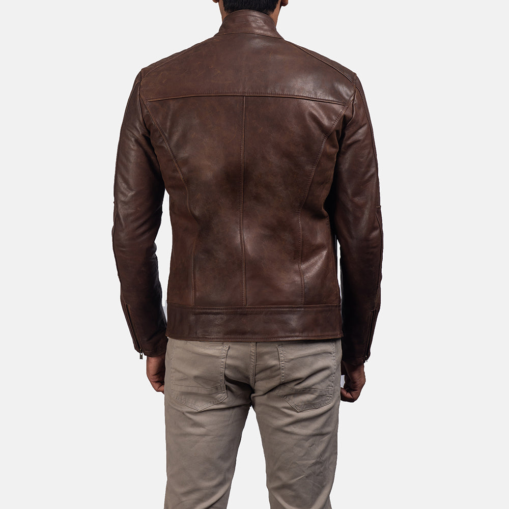 John Brown Leather Biker Jacket for men