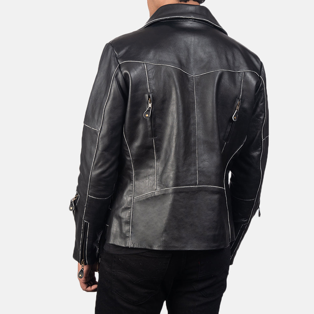 Alex james Black Leather Biker Jacket