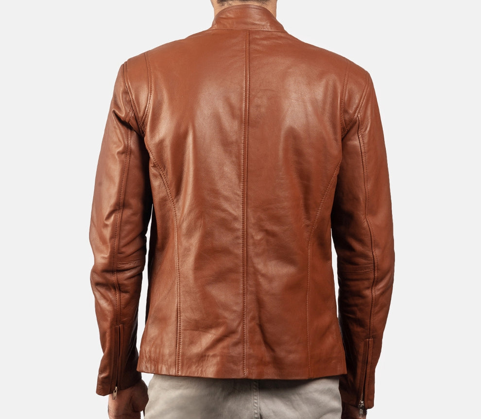 Men's Real Leather Jacket - Classic Biker Style Classic Simple Jacket
