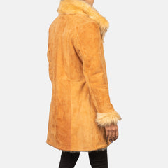 Noris Shearling Beige Leather Coat for women