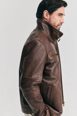Real sheepskin biker leather Jacket