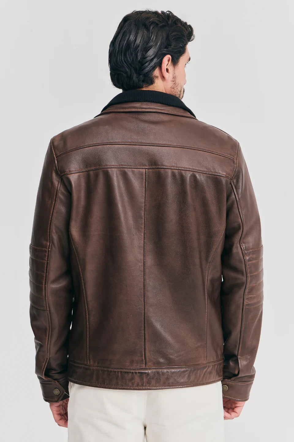 Real sheepskin biker leather Jacket