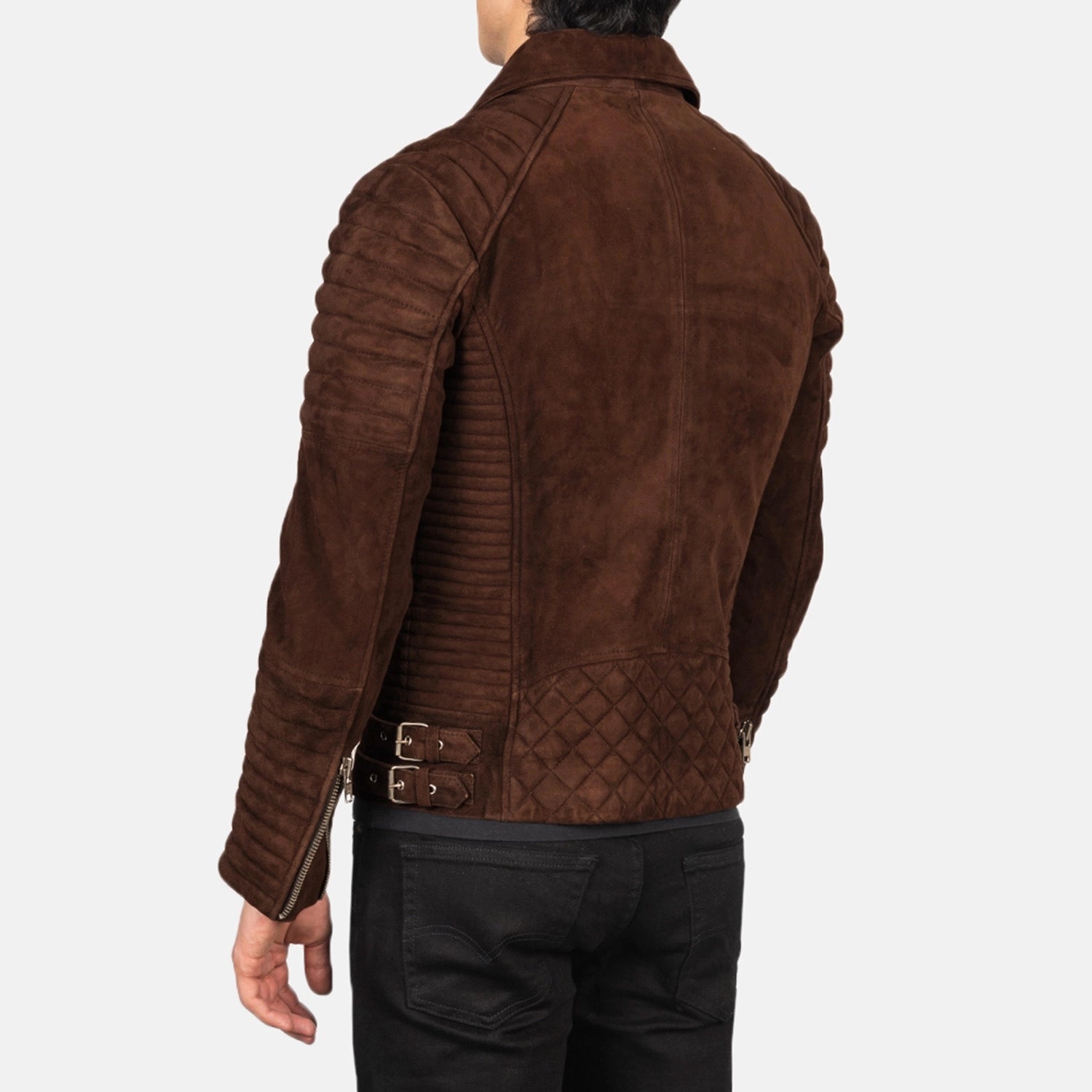 Arman Mocha Suede Biker Jacket