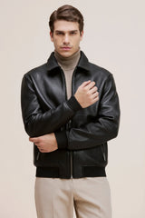 Real Sheepskin biker leather jacket for men