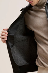 Real Sheepskin biker leather jacket for men