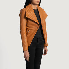 Nortas Brown Leather Blazer Women Jacket
