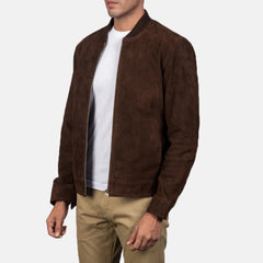 Takon Mocha Suede Bomber Jacket – a premium suede jacket