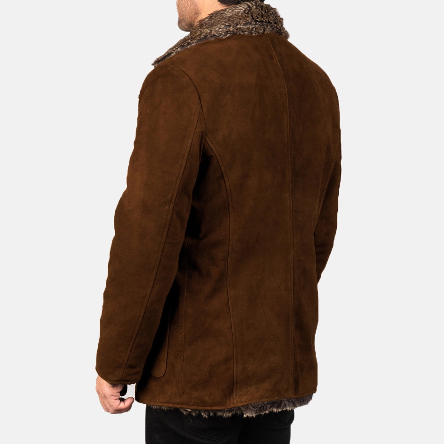Furlong Brown Suede Leather Coat for men