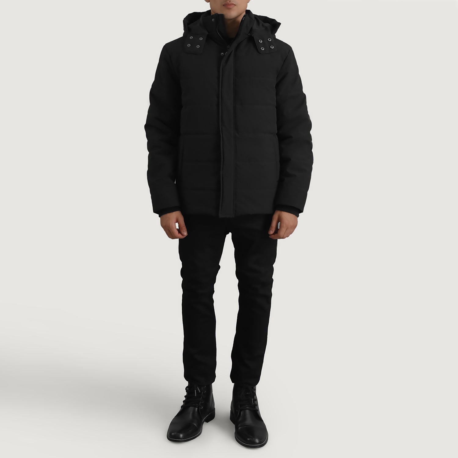 Richard Black Hooded Down Puffer Jacket