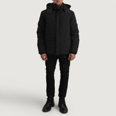 Richard Black Hooded Down Puffer Jacket
