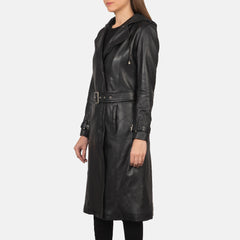 Lily Hooded Black Trench Coat