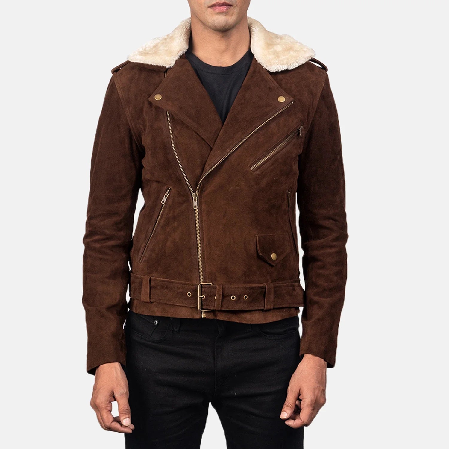 Rikon Mocha Suede Biker Jacket