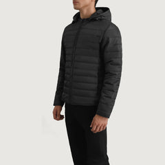 Rocky Black Hooded Puffer mens Jacket