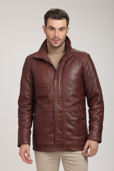 WILLIAM lamb leather jacket with wool lining and removable Bio Down vest.