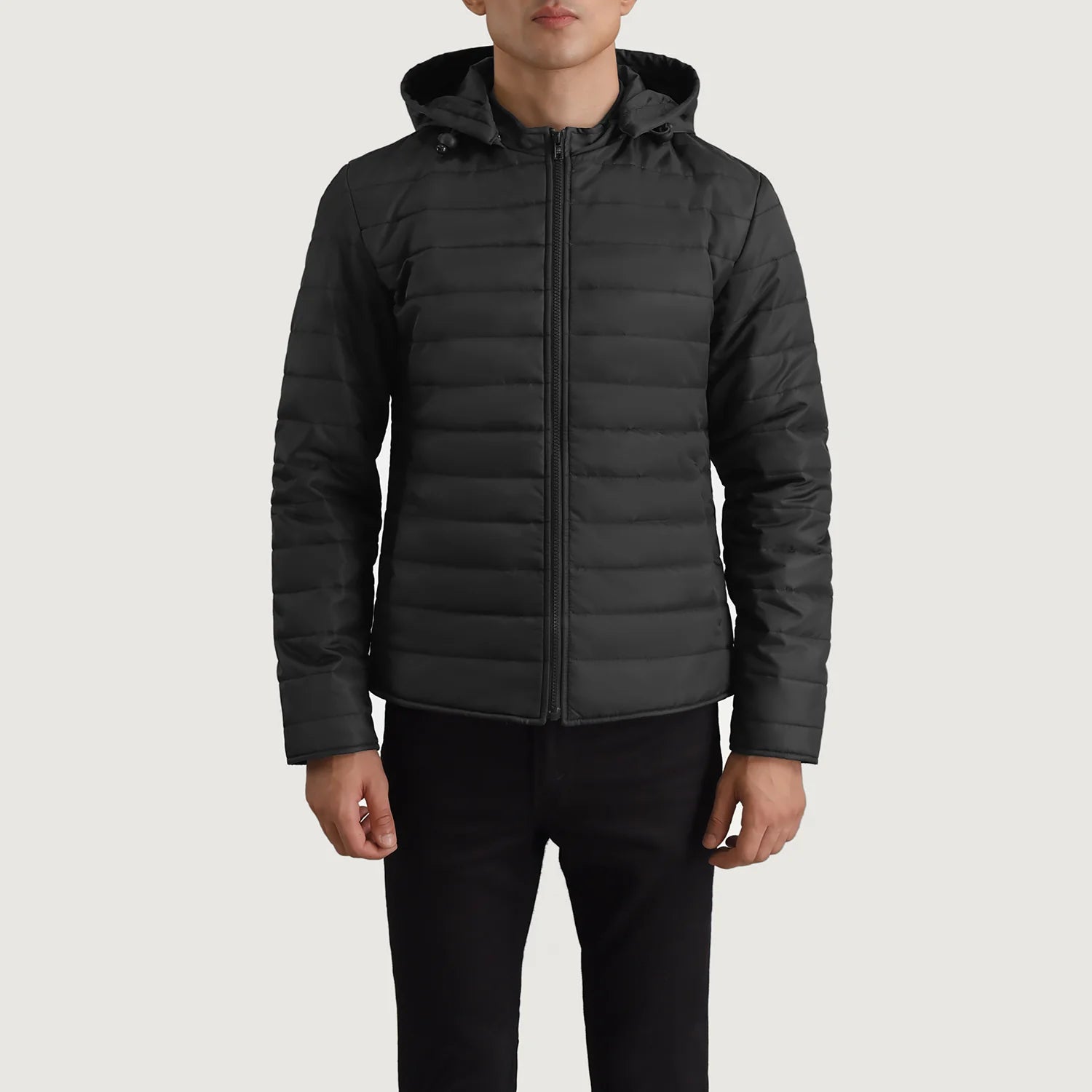 Rocky Black Hooded Puffer mens Jacket
