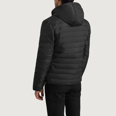 Rocky Black Hooded Puffer mens Jacket