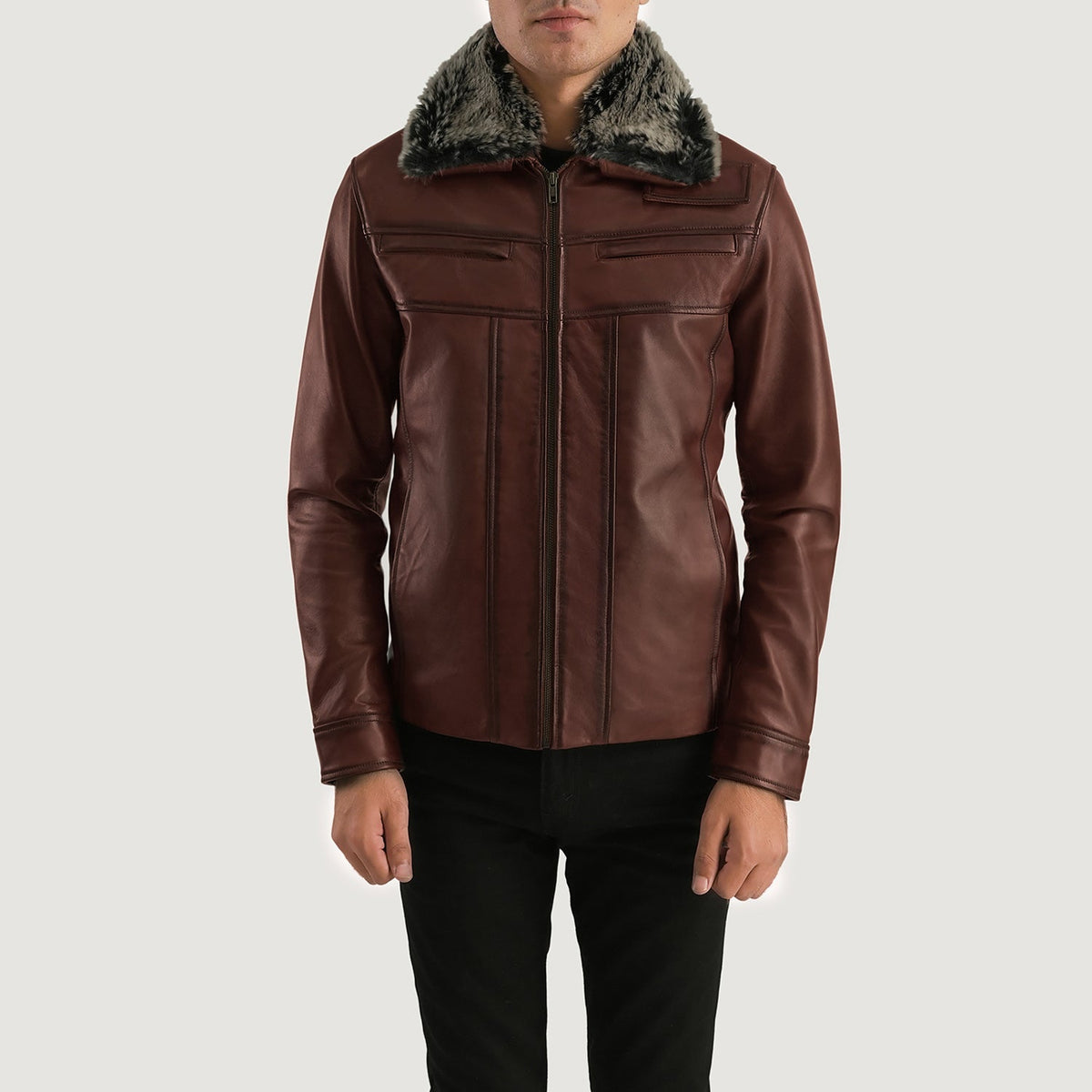 Rashad Hart Fur Brown Leather Jacket
