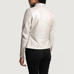 Zelum Leather Quilted Women Biker Jacket