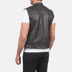 Brown Leather Biker Jacket-Vest coat