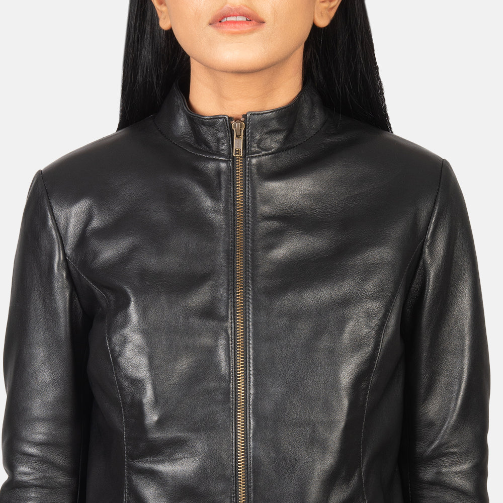 Women Jotan Black Leather Biker Jacket