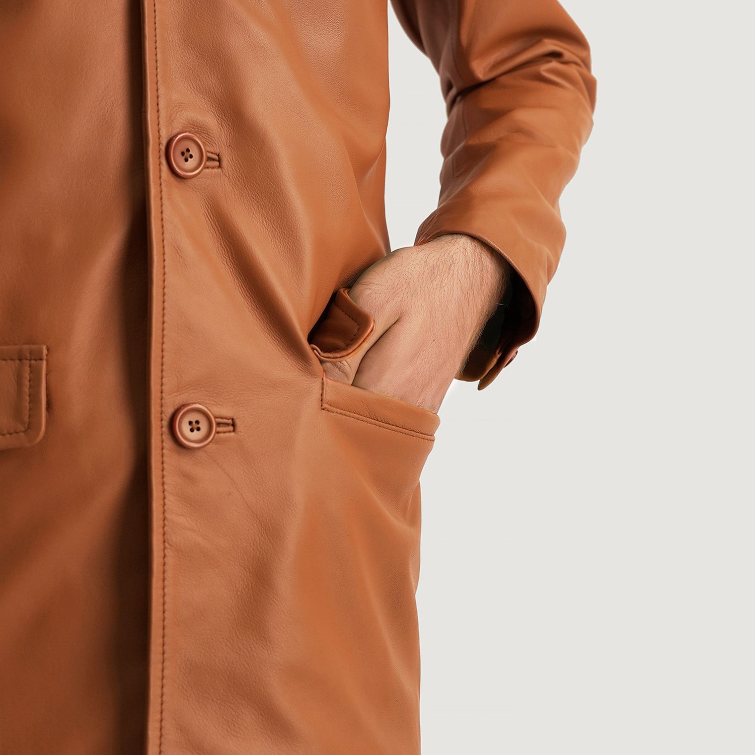 Mens Brown Leather Blazer Jacket