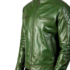 Distressed Green Leather Jackets for Men