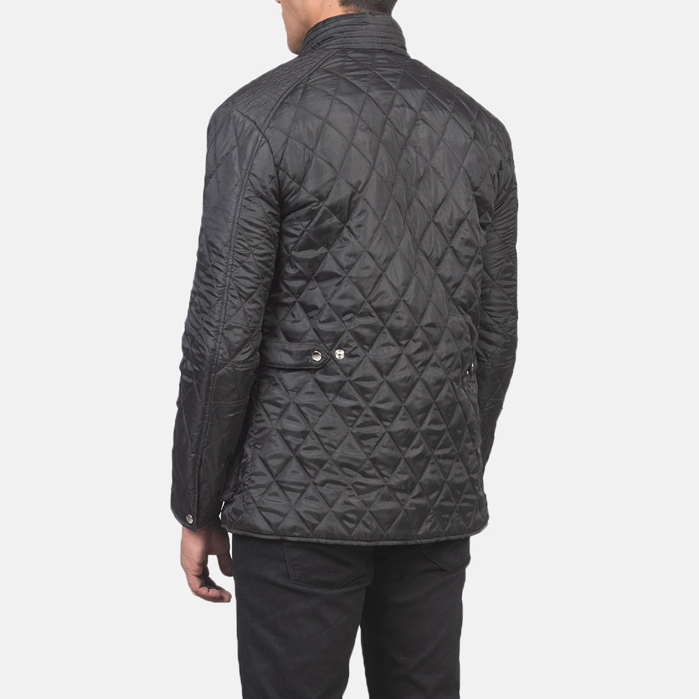 Quilted Black Windbreaker Jacket