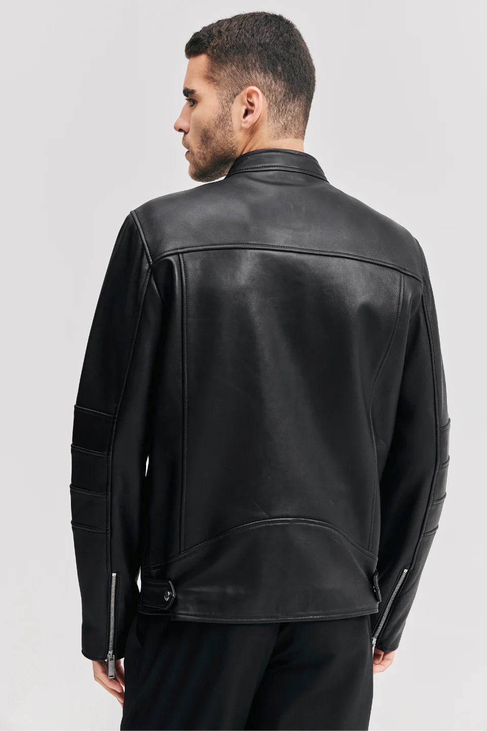Biker leather jacket Real sheepskin jacket