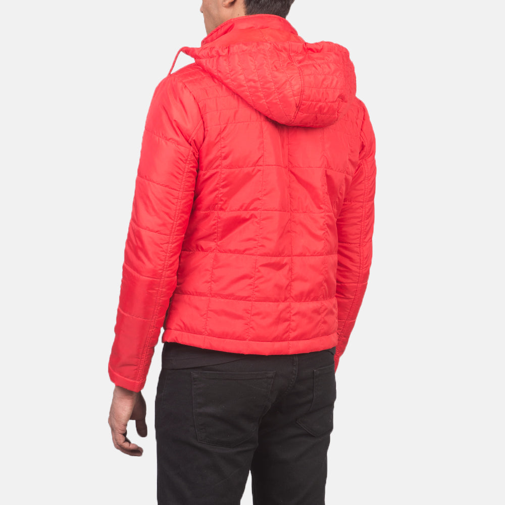 Alps Quilted Red Hooded Windbreaker Jacket for men
