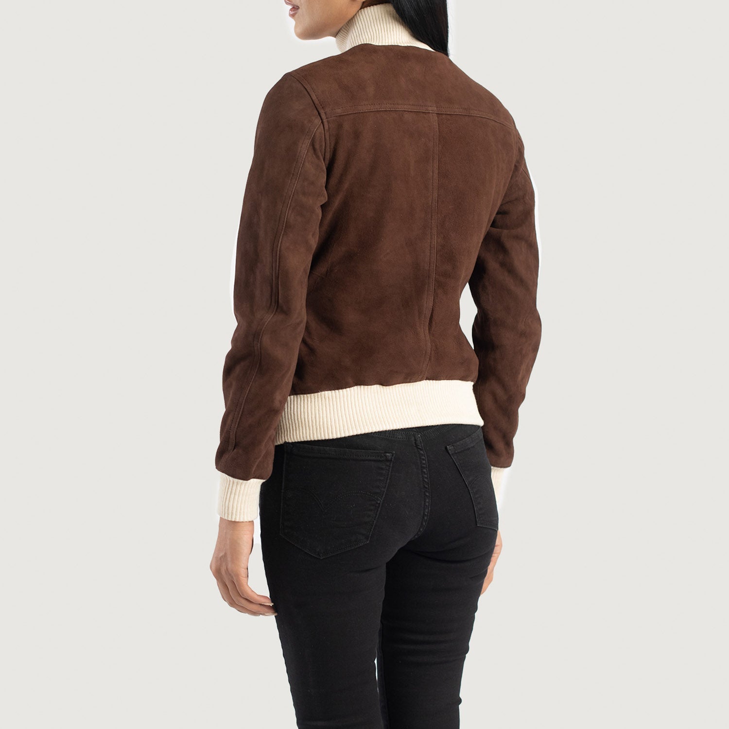 Women A1 Mocha Suede Bomber stylish Jacket