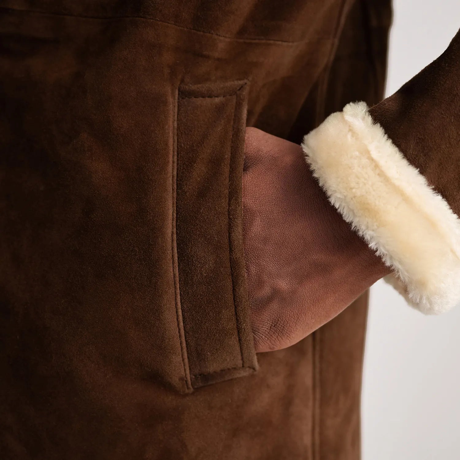 Brown Suede Leather Coat Jacket