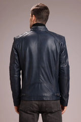 Slim-fit racer jacket with classic padding and zippered pockets for a sharp look.