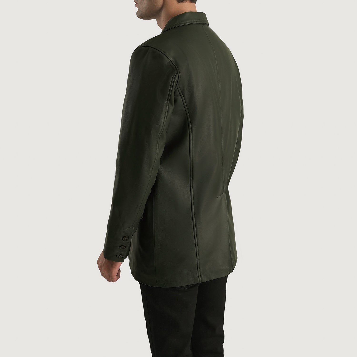 Mens Black Leather Blazer Jacket