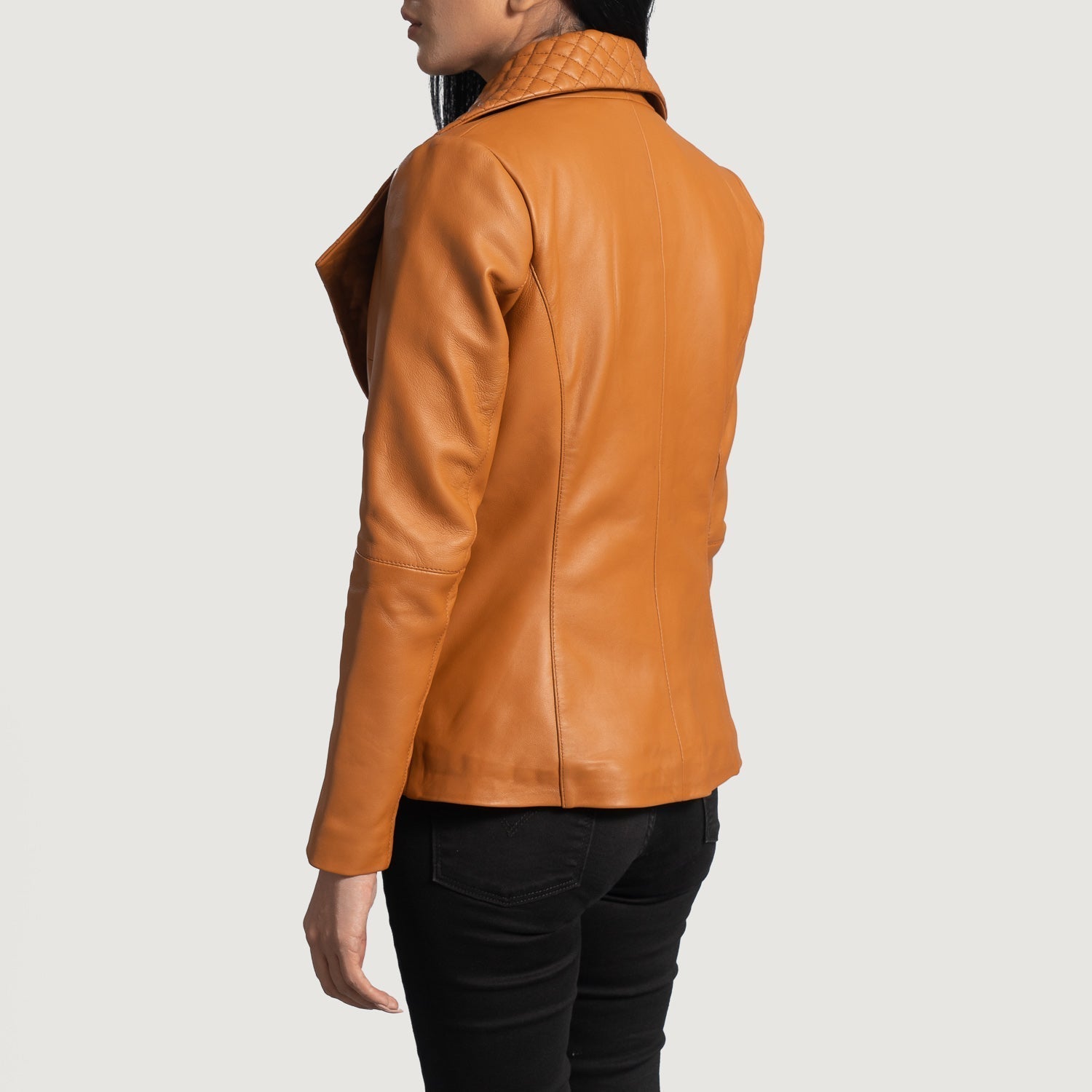 Nortas Brown Leather Blazer Women Jacket