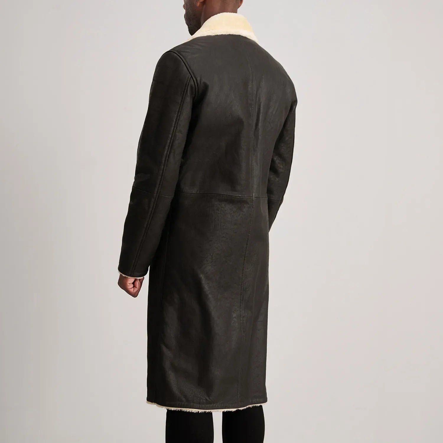 Brown Shearling Long Coat Jacket