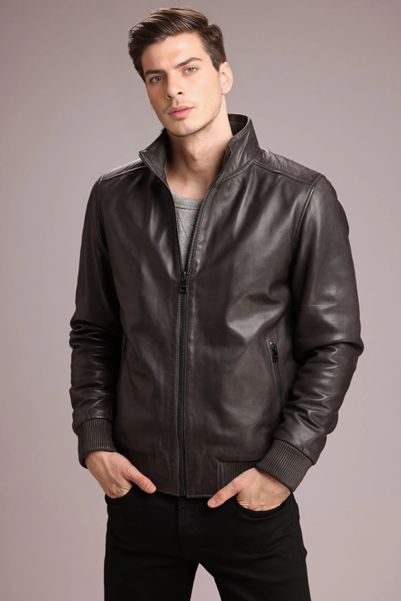 Mens Titan Biker sheepskin Leather Jacket