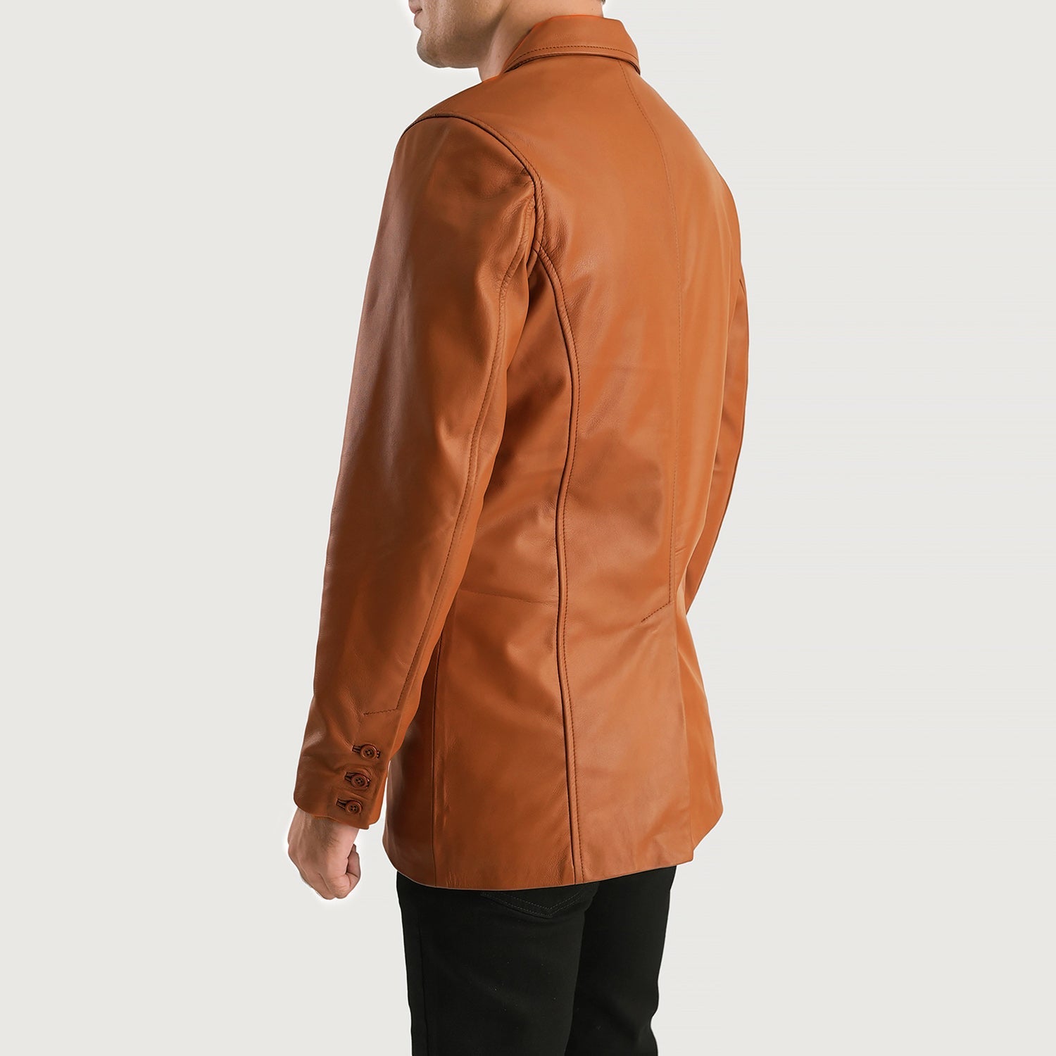 Mens Brown Leather Blazer Jacket
