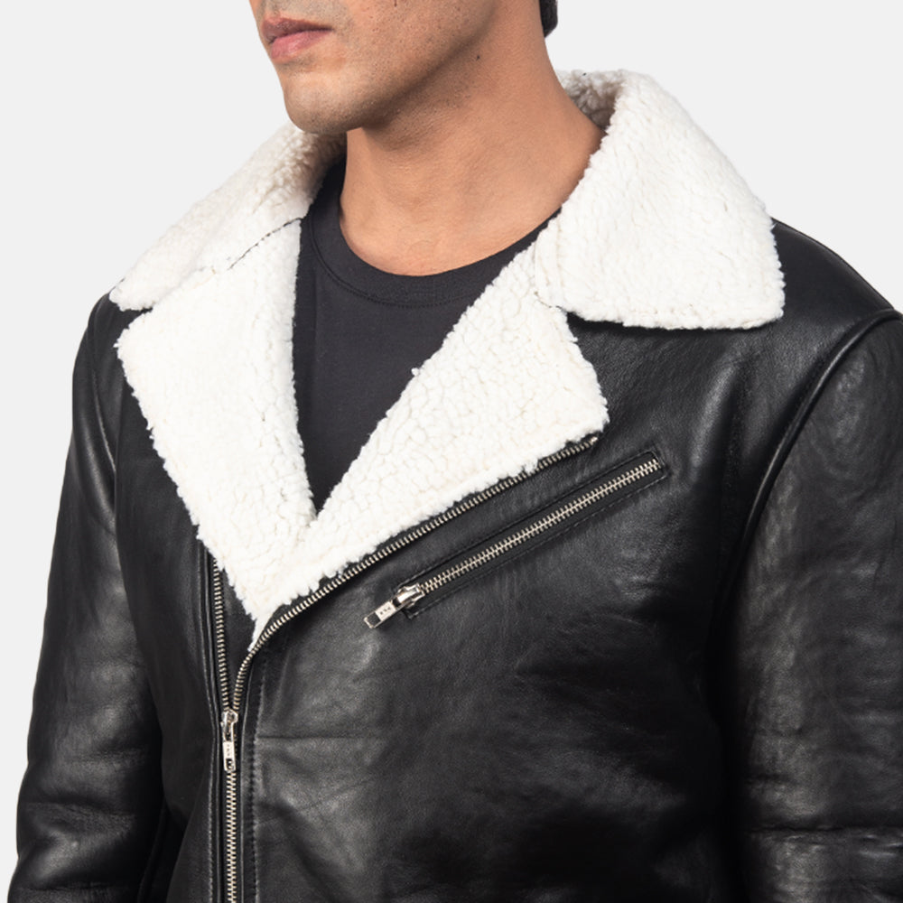 Zaigan Black Leather Jacket