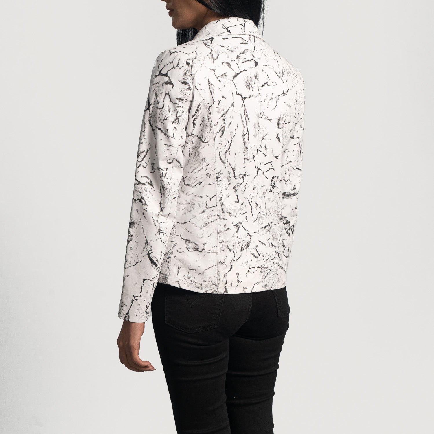 White Leather Blazer Women Jacket