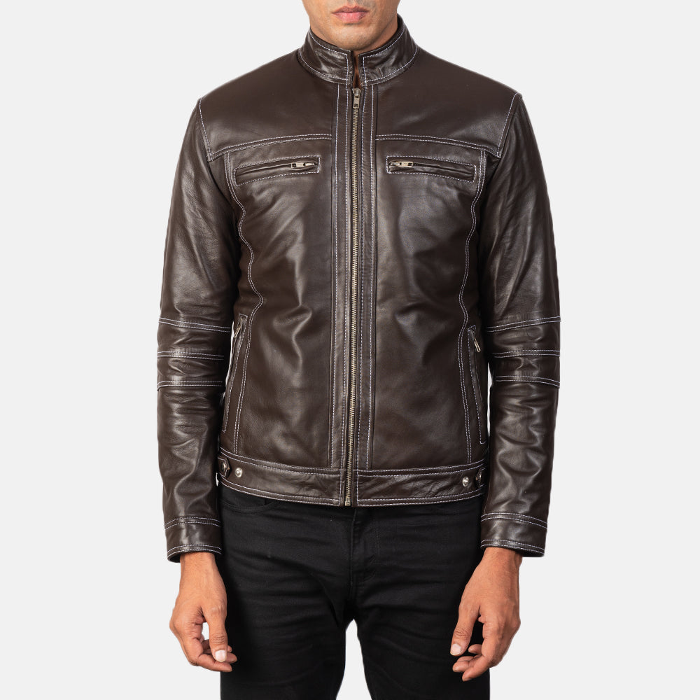 Alex Brown Leather Biker Jacket