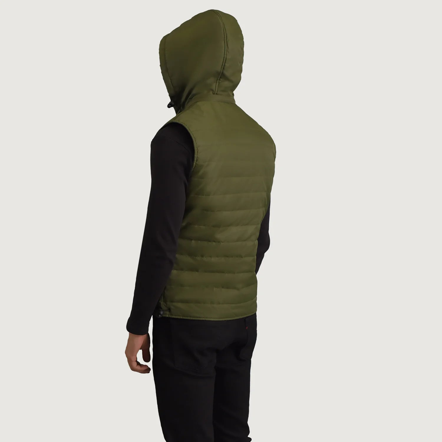 Carlos Green Hooded Puffer Vest for men