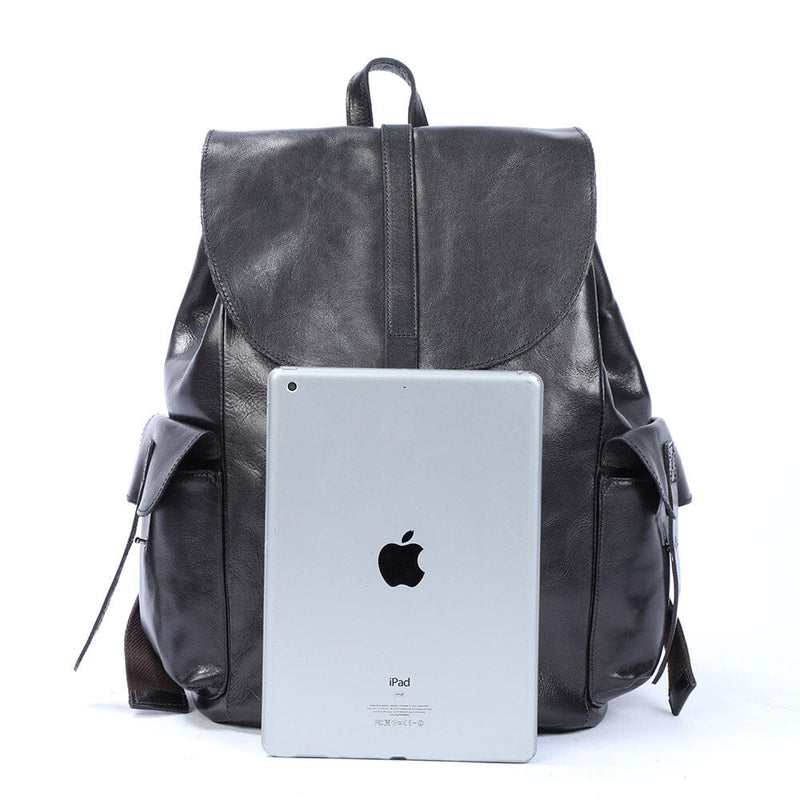 Black Leather Backpack