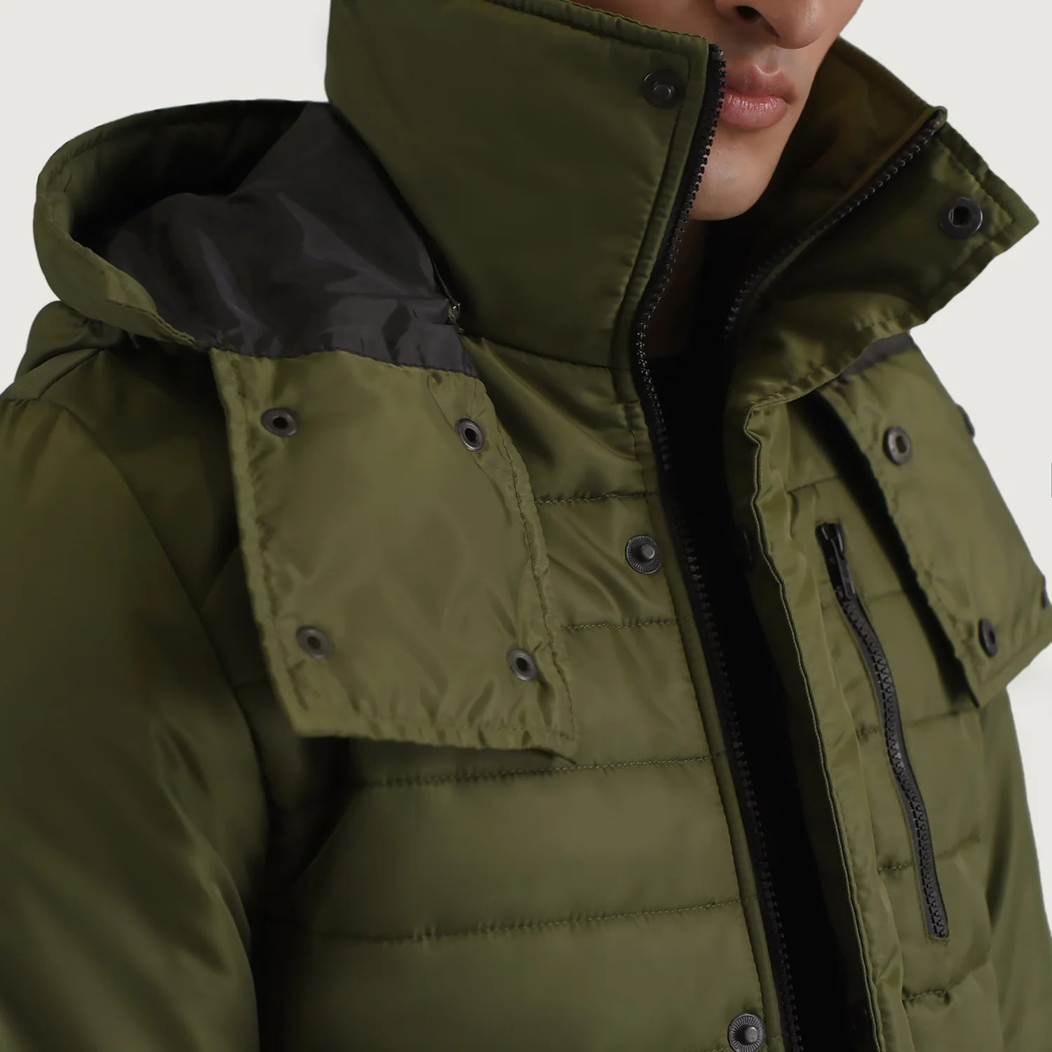 Marshal Green Hooded Puffer Jacket