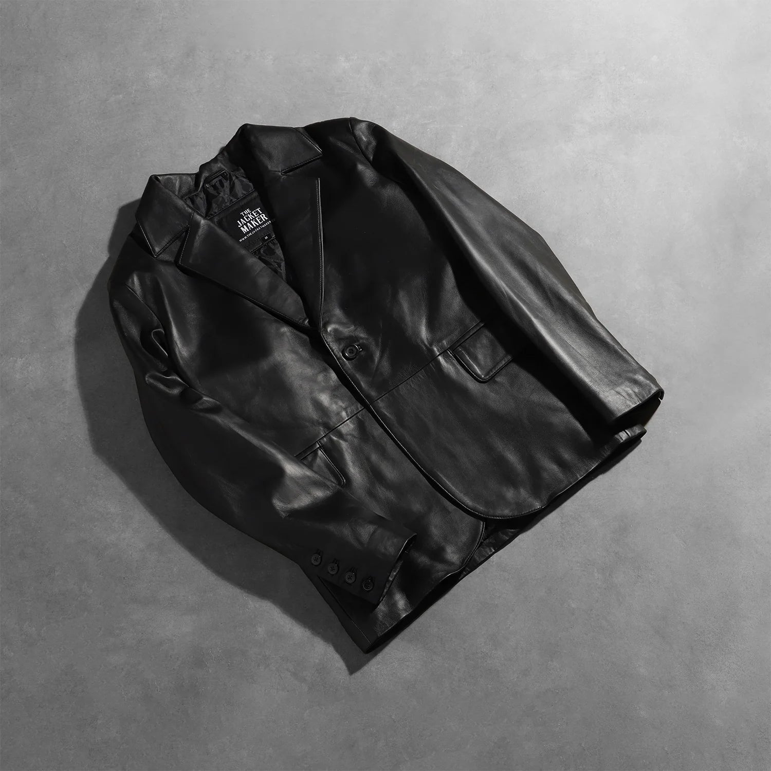 Mens Black Leather Blazer Jacket
