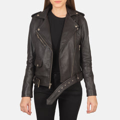 Ilia Brown Leather Biker Jacket